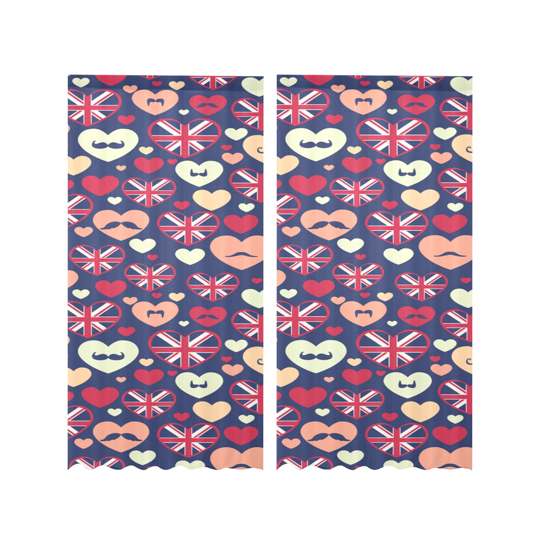 British Pattern Print Design 02 Gauze Curtain