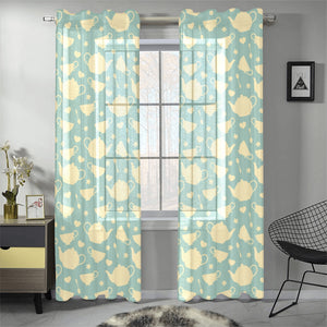 Tea pots Pattern Print Design 02 Gauze Curtain