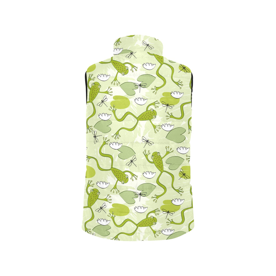Cute frog dragonfly pattern Women's Padded Vest