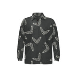 Hand drawn boomerang Australian aboriginal ornamen Men's Long Sleeve Polo Shirt