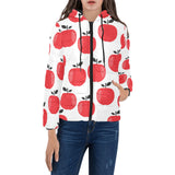 red apples white background Women's Padded Hooded Jacket