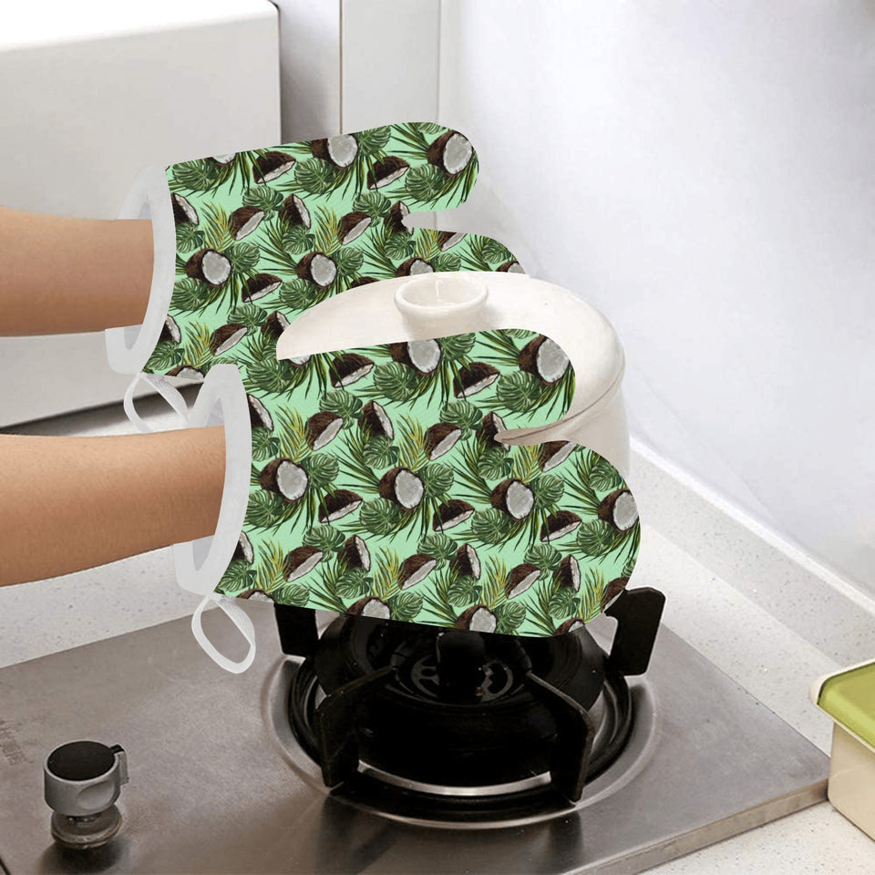 Coconut Pattern Print Design 02 Heat Resistant Oven Mitts