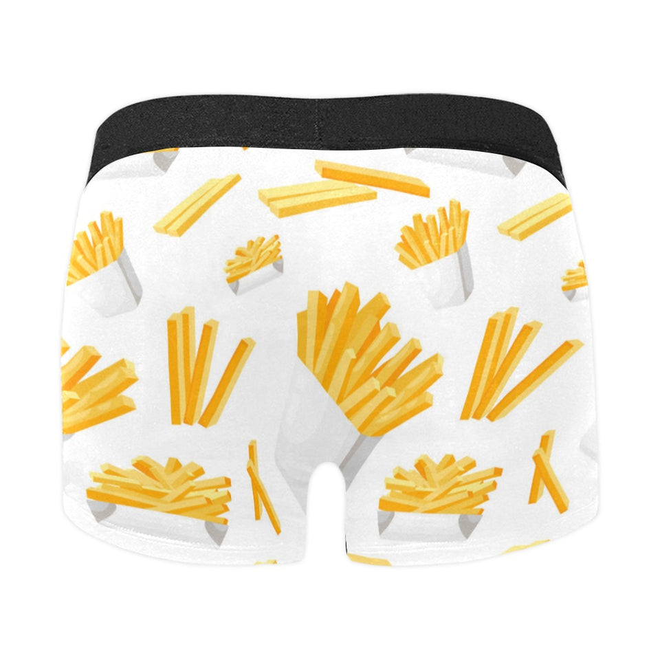 French fries white paper box pattern Men's All Over Print Boxer Briefs Men's Underwear