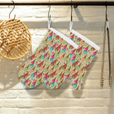 Colorful ice cream pattern Heat Resistant Oven Mitts