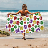 Dice Pattern Print Design 03 Beach Towel