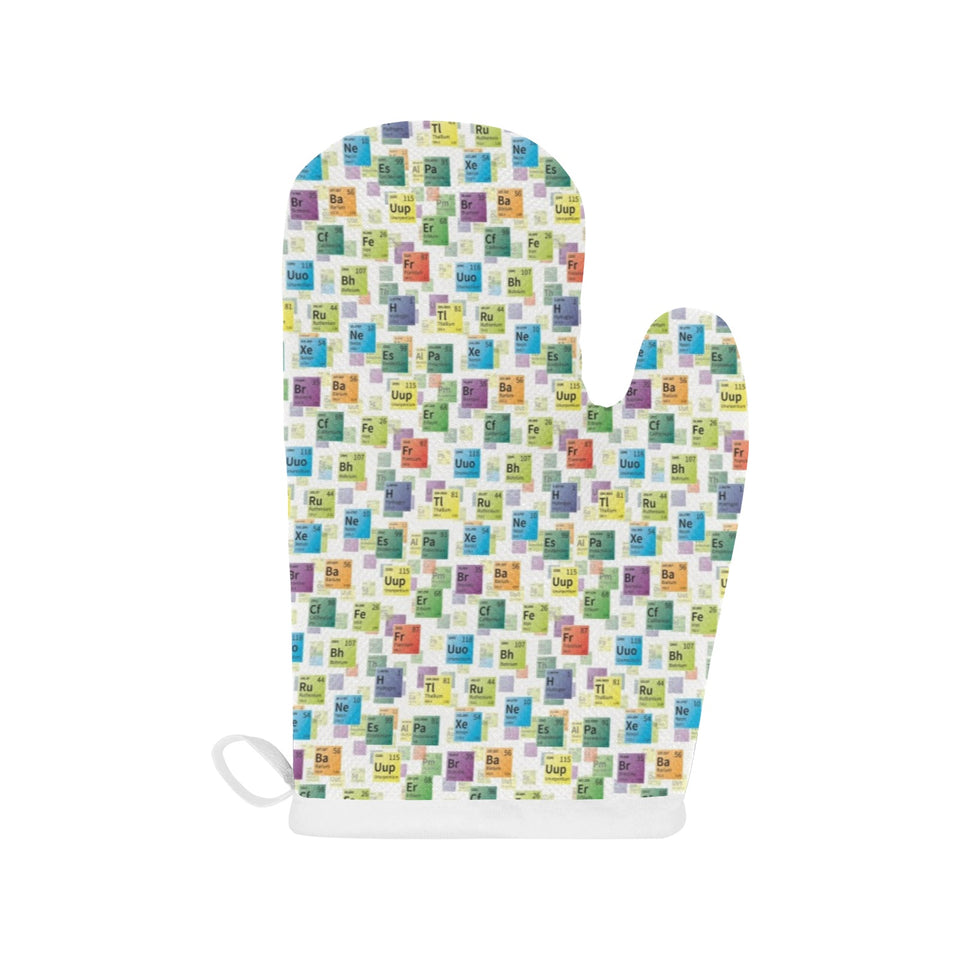 Chemistry Periodic Table Pattern Print Design 05 Heat Resistant Oven Mitts