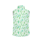Green Peas Pattern Print Design 01 Women's Padded Vest