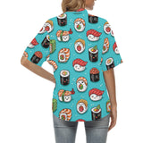 Cute sushi pattern Women's All Over Print Hawaiian Shirt