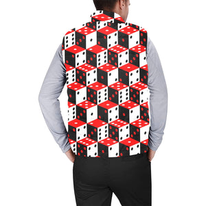 Dice Pattern Print Design 02 Men's Padded Vest