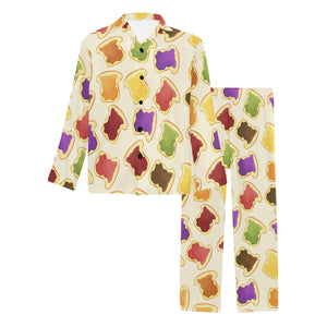 Bread Toast Pattern Print Design 02 Men's Long Pajama Set