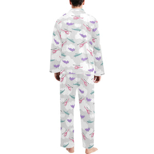 Helicopter plane pattern Men's Long Pajama Set