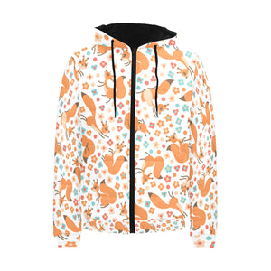 Squirrel Pattern Print Design 05 Men's Padded Hooded Jacket