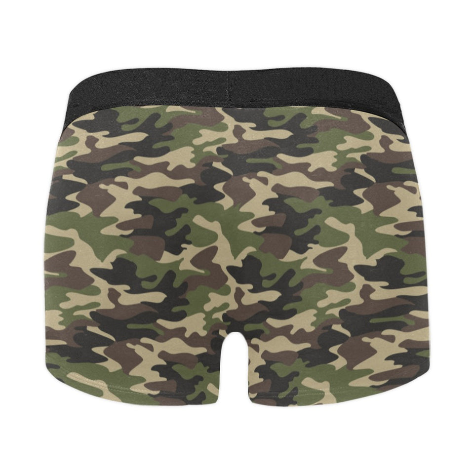 Dark Green camouflage pattern Men's All Over Print Boxer Briefs Men's Underwear