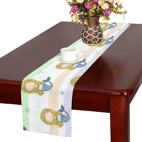 Cute hand drawn mermaid Table Runner