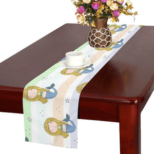 Cute hand drawn mermaid Table Runner