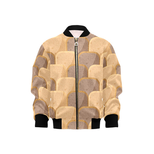 Bread Toast Pattern Print Design 04 Kids' Boys' Girls' Bomber Jacket