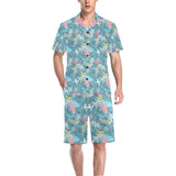 Squirrel Pattern Print Design 01 Men's V-Neck Short Pajama Set