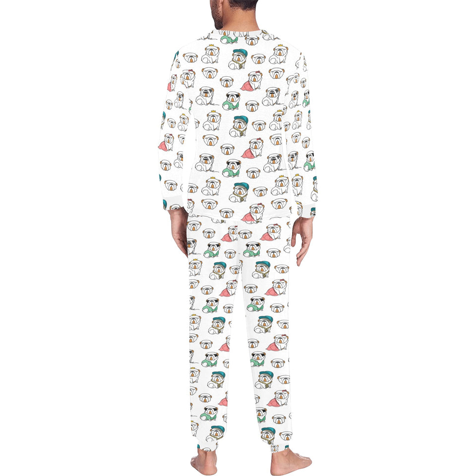 English Bulldog Pattern Print Design 03 Men's All Over Print Pajama