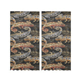 Chameleon lizard tropical leaves palm tree Gauze Curtain