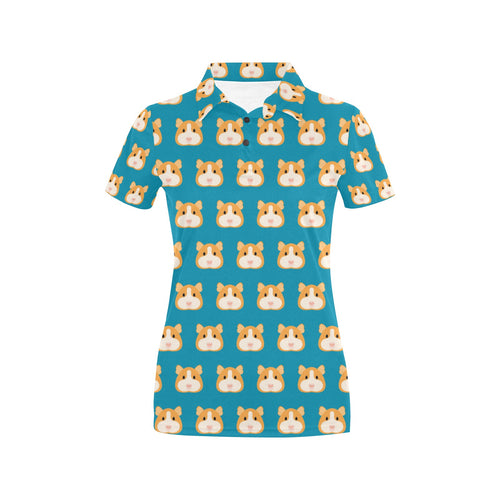 Guinea Pig Pattern Print Design 03 Women's All Over Print Polo Shirt