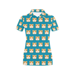 Guinea Pig Pattern Print Design 03 Women's All Over Print Polo Shirt