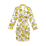 Beer design pattern Women's Long Sleeve Belted Night Robe