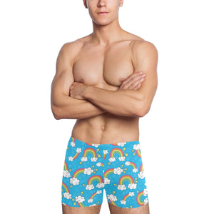 Rainbows Sky Clouds Pattern Men's Swimming Trunks