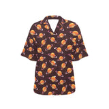 Hamburger Pattern Print Design 05 Women's All Over Print Hawaiian Shirt