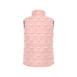 Cute hamster cheese pattern pink background Women's Padded Vest