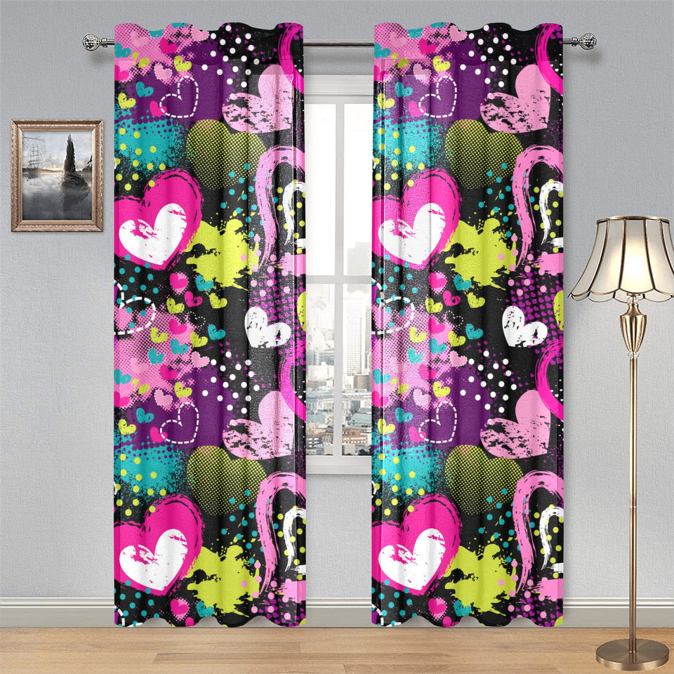heart dot wave star creative design pattern Gauze Curtain