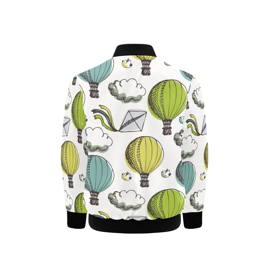 Hot Air Balloon Bird Cloud Pattern Kids' Boys' Girls' Bomber Jacket