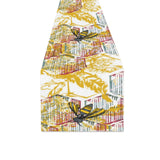 Cool Bee honeycomb leaves pattern Table Runner