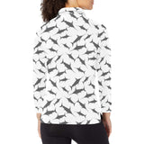 Swordfish Pattern Print Design 04 Women's Long Sleeve Polo Shirt