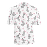 Watercolor cute rabbit pattern Men's All Over Print Polo Shirt