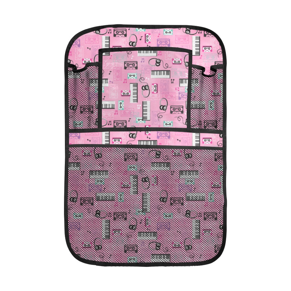 Piano Pattern Print Design 01 Car Seat Back Organizer