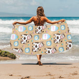 Cow bottle of milk pattern Beach Towel