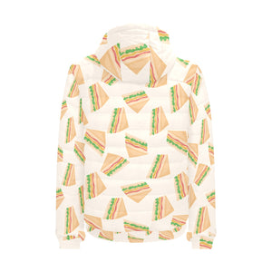 Sandwich Pattern Print Design 01 Men's Padded Hooded Jacket