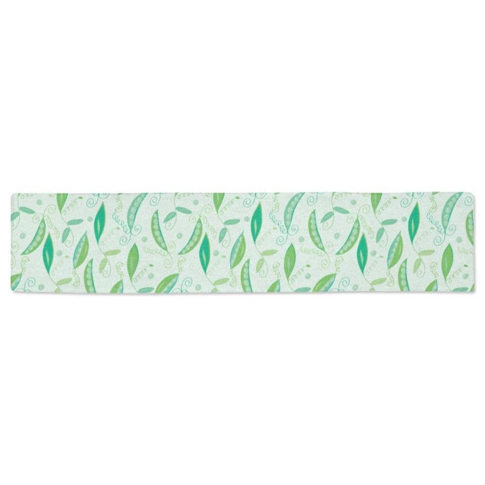 Green Peas Pattern Print Design 01 Table Runner