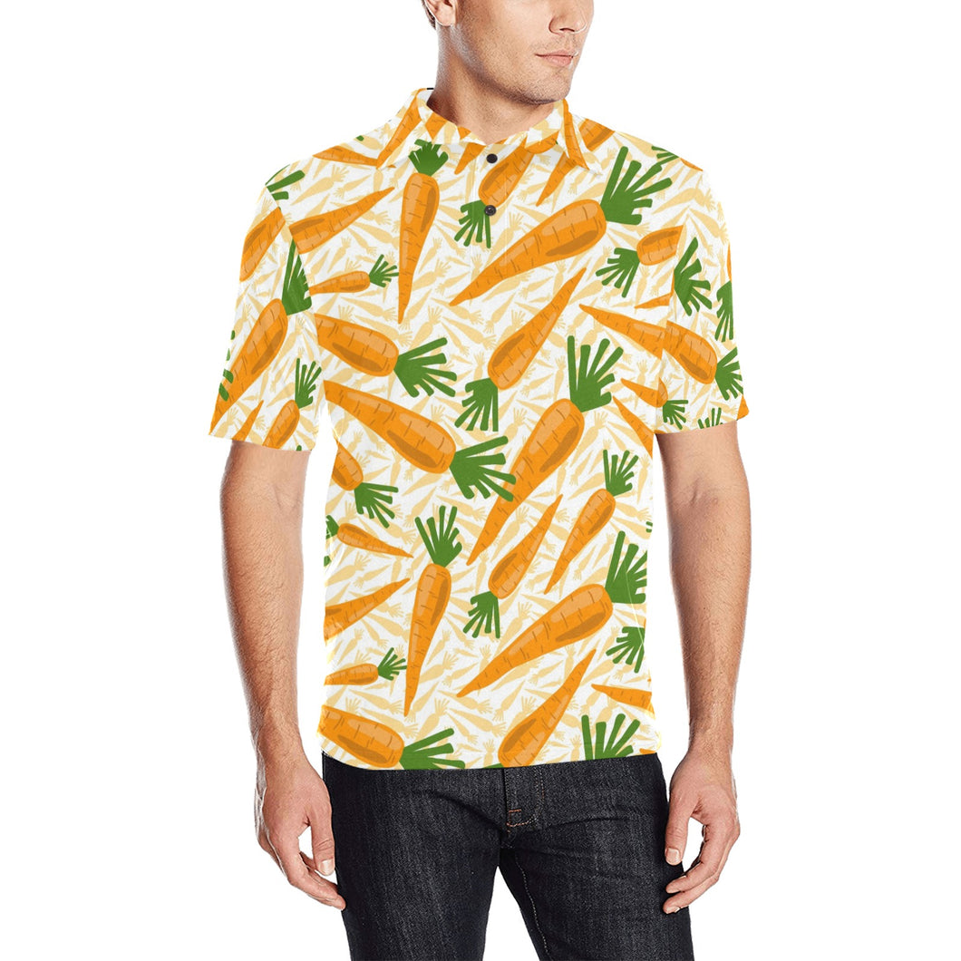 Carrot Pattern Print Design 01 Men's All Over Print Polo Shirt