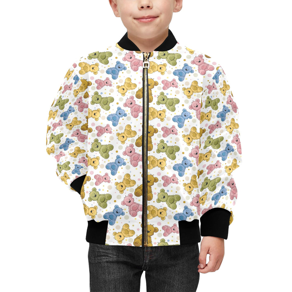 Teddy Bear Pattern Print Design 01 Kids' Boys' Girls' Bomber Jacket