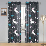 unicorn rainbows moon clound star pattern Gauze Curtain
