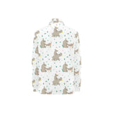 Cute Rhino pattern background Women's Long Sleeve Polo Shirt