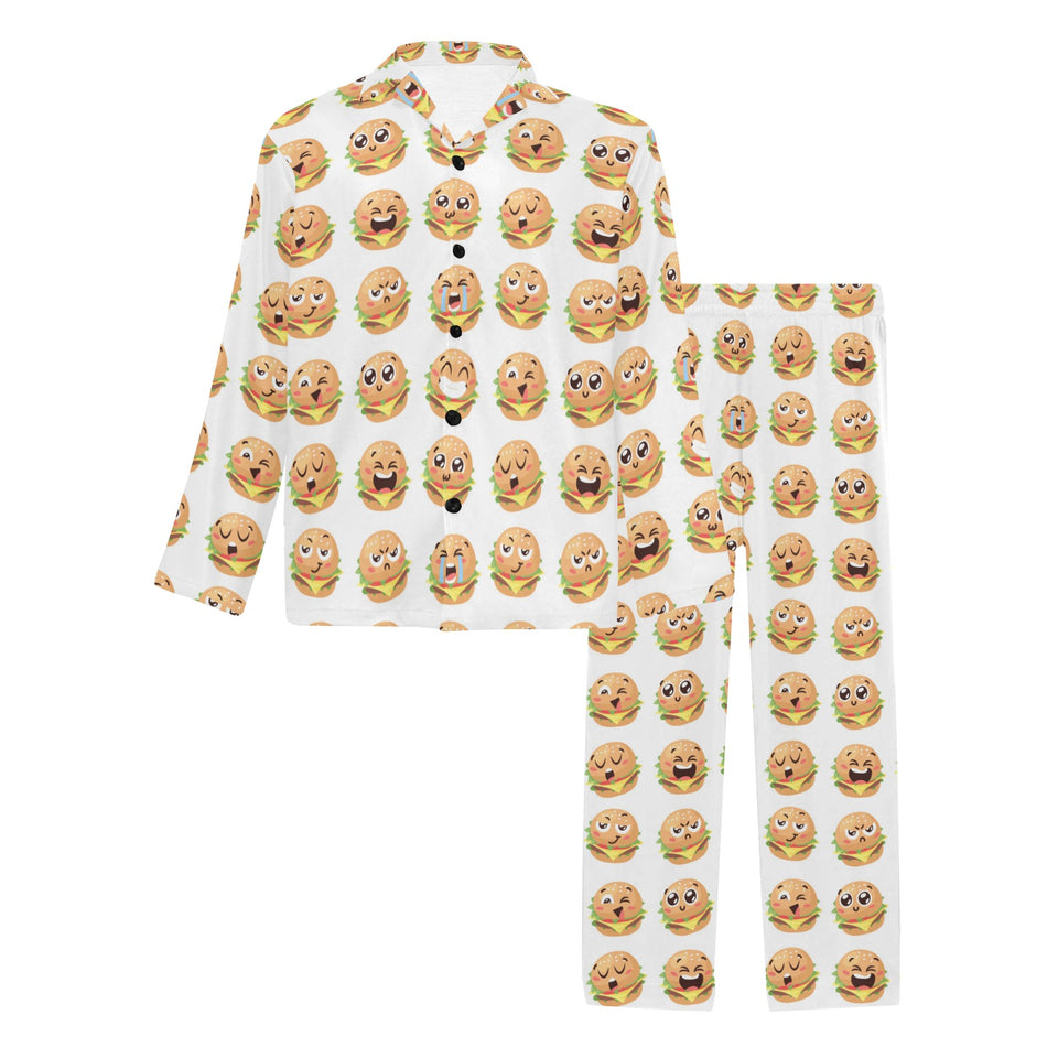 Hamburger Pattern Print Design 04 Men's Long Pajama Set