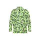 Canabis Marijuana Weed Pattern Print Design 01 Men's Long Sleeve Polo Shirt