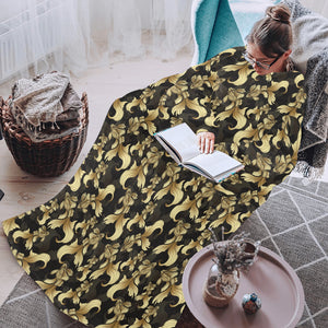 Goldfish Pattern Print Design 01 Blanket Robe with Sleeves