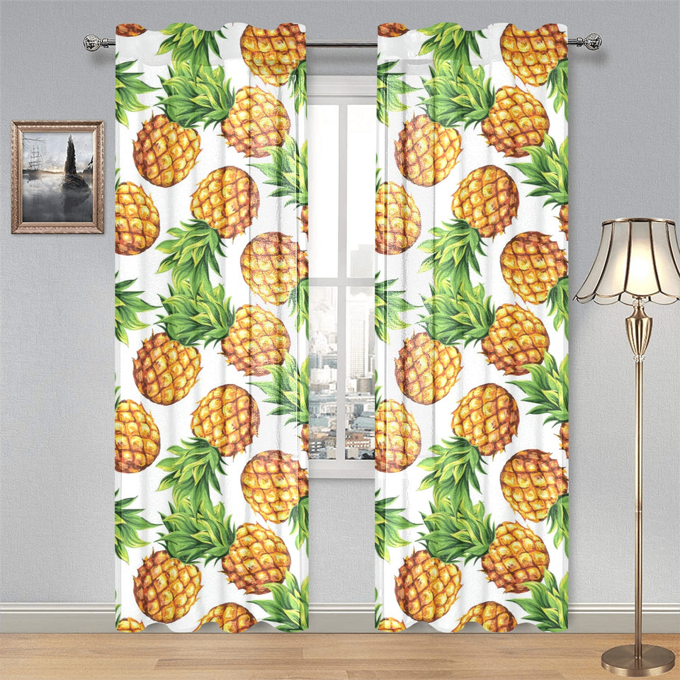 Pineapples design pattern Gauze Curtain