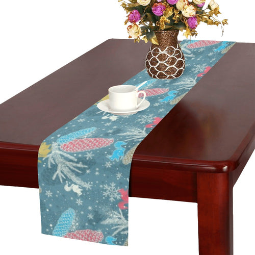 Squirrel Pattern Print Design 01 Table Runner