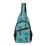 Anchor nautical green background All Over Print Chest Bag