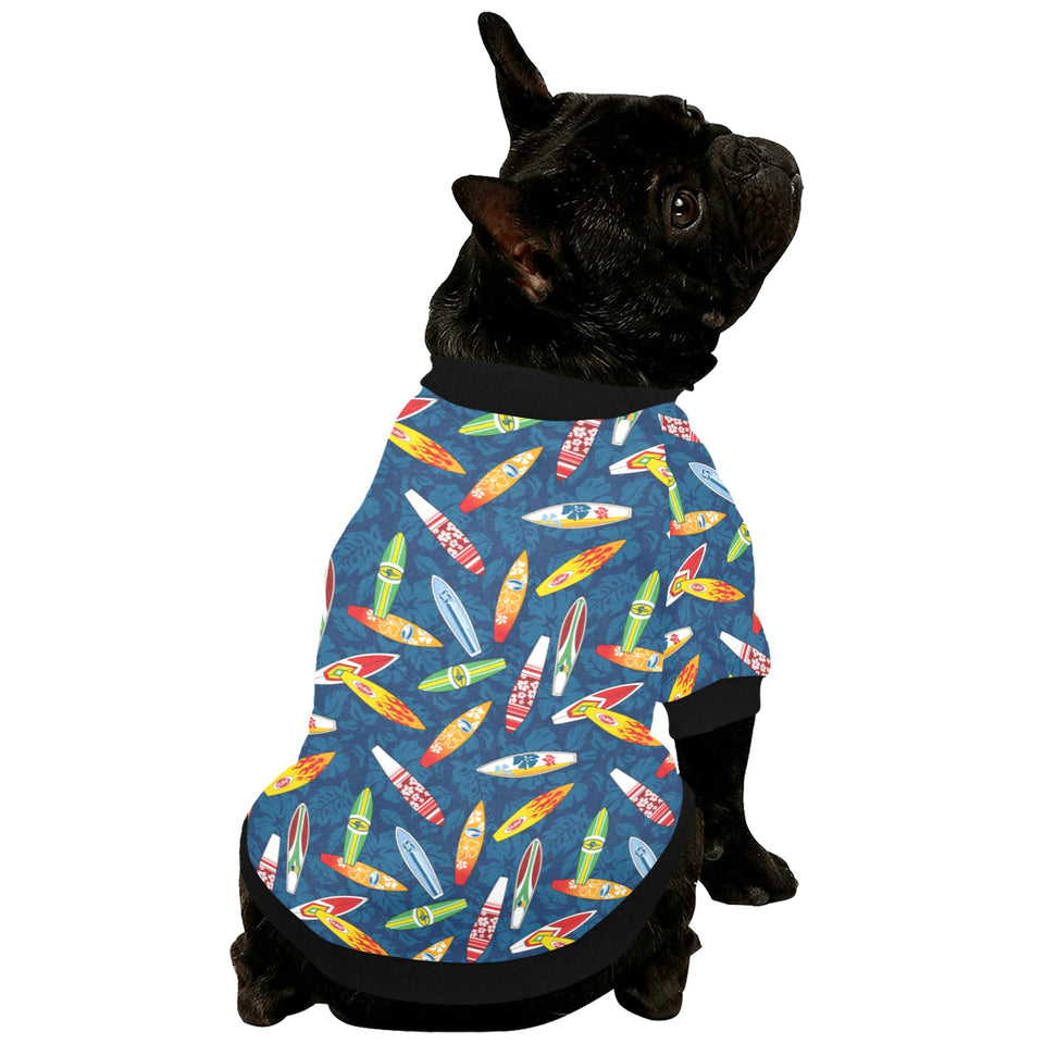 Surfboard Pattern Print Design 01 All Over Print Pet Dog Round Neck Fuzzy Shirt