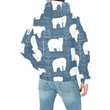 polar bear mother her child pattern Men's Padded Hooded Jacket